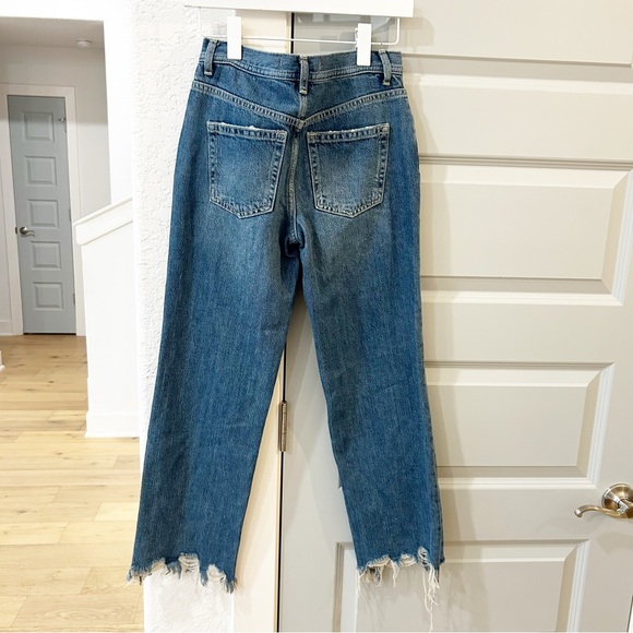 New Free People Maggie Mid Rise Straight Jeans - Picture 4 of 5